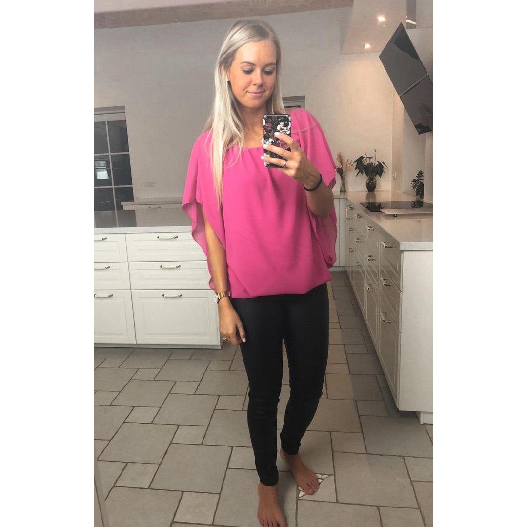 BY ANGELE Fuschia SELMABA Bluse med chiffon
