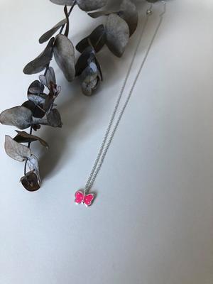 Halsband rosa fjäril Sterling Silver 925