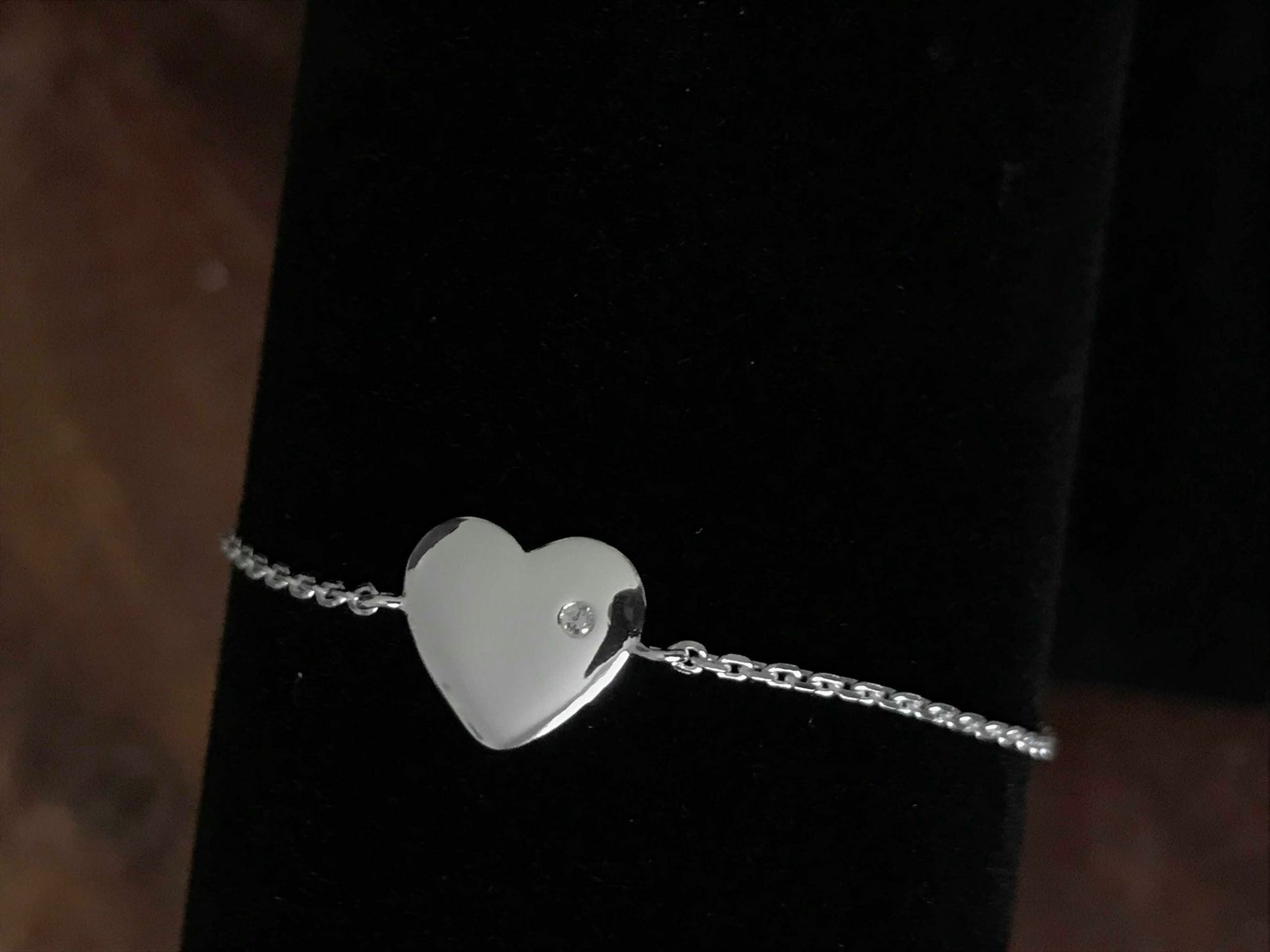 Armband sterling silver 925 hjärta med Zirconia sten