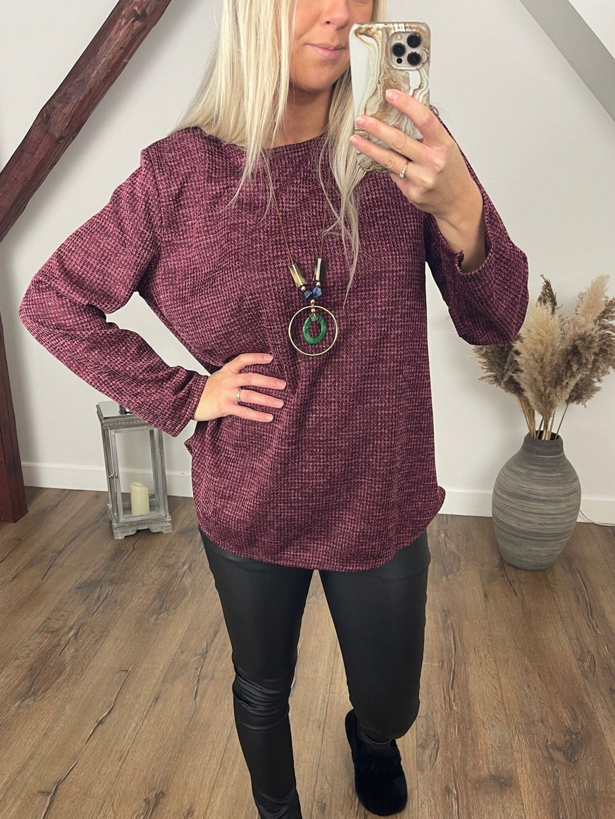 BY ANGELE Bordeaux HANABA Bluse