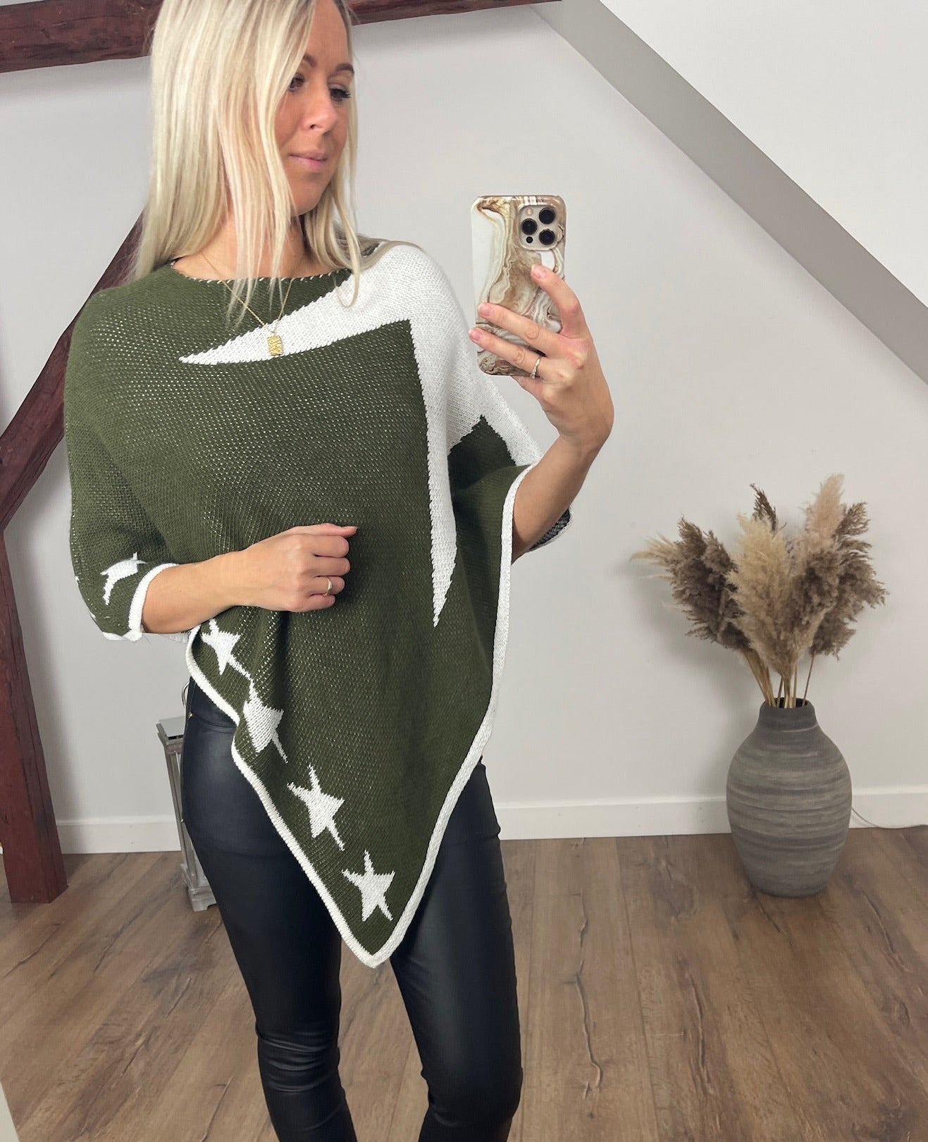 BY ANGELE Khaki RIABA Sjal/Poncho