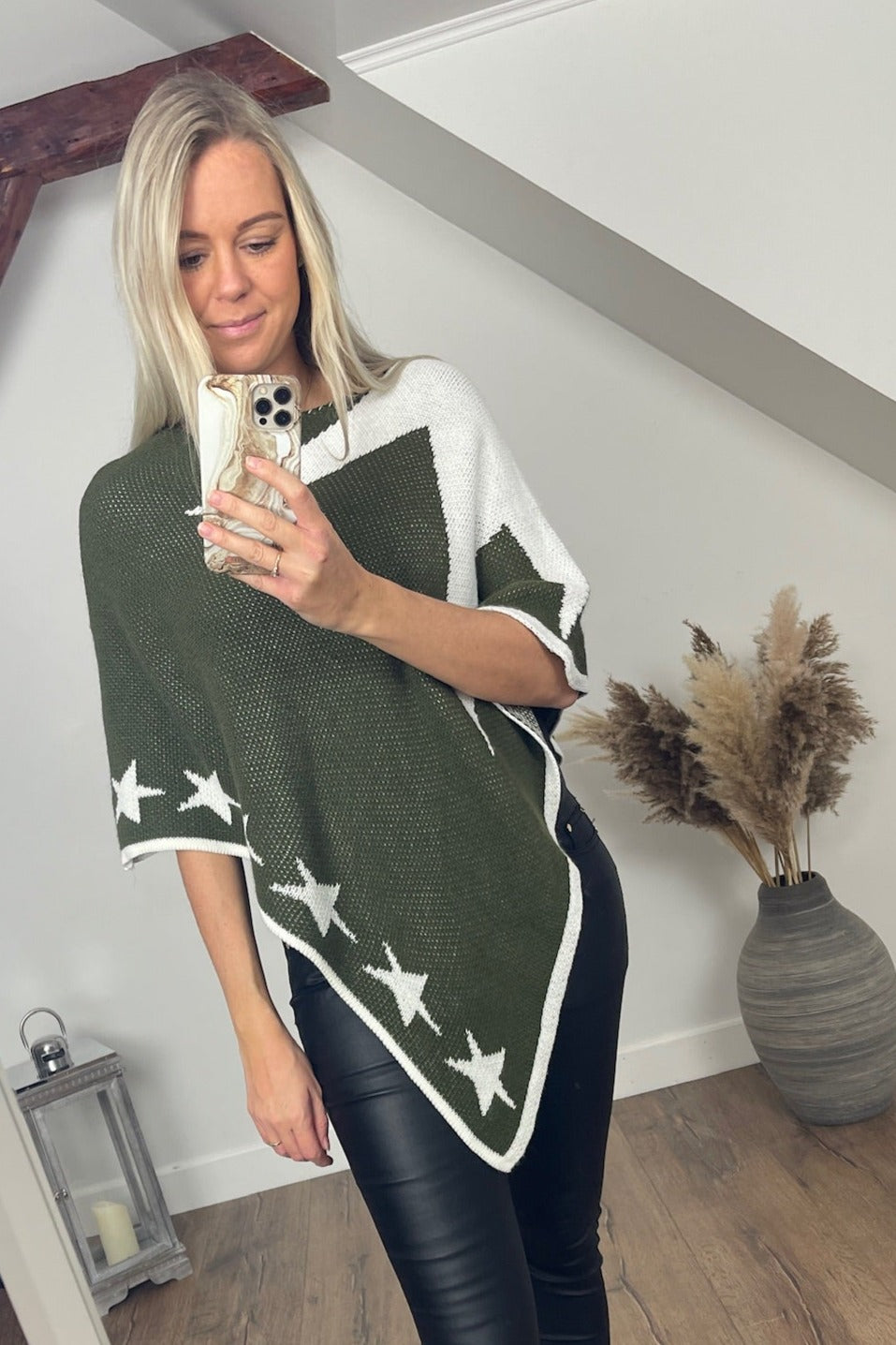 BY ANGELE Khaki RIABA Sjal/Poncho
