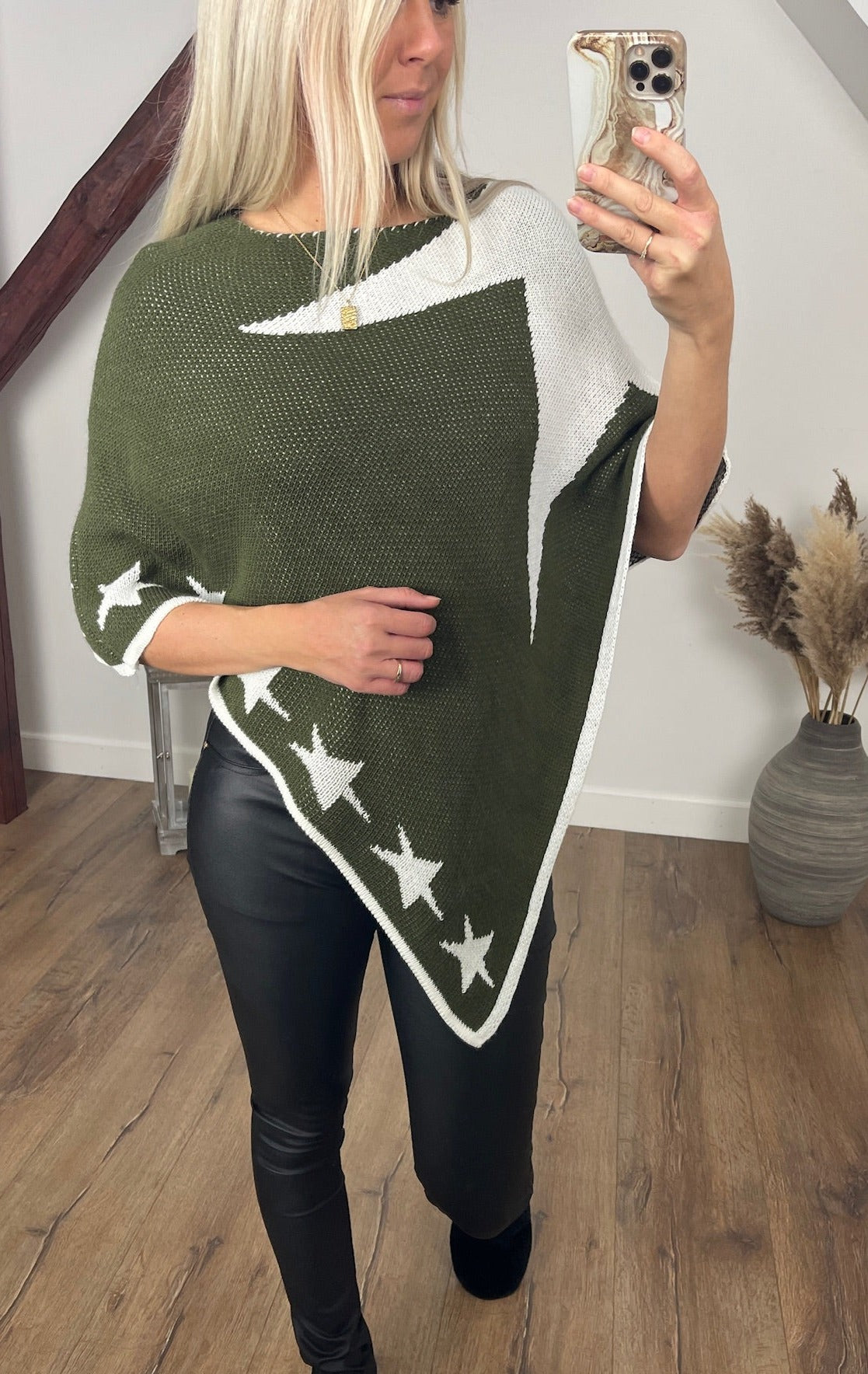BY ANGELE Khaki RIABA Sjal/Poncho