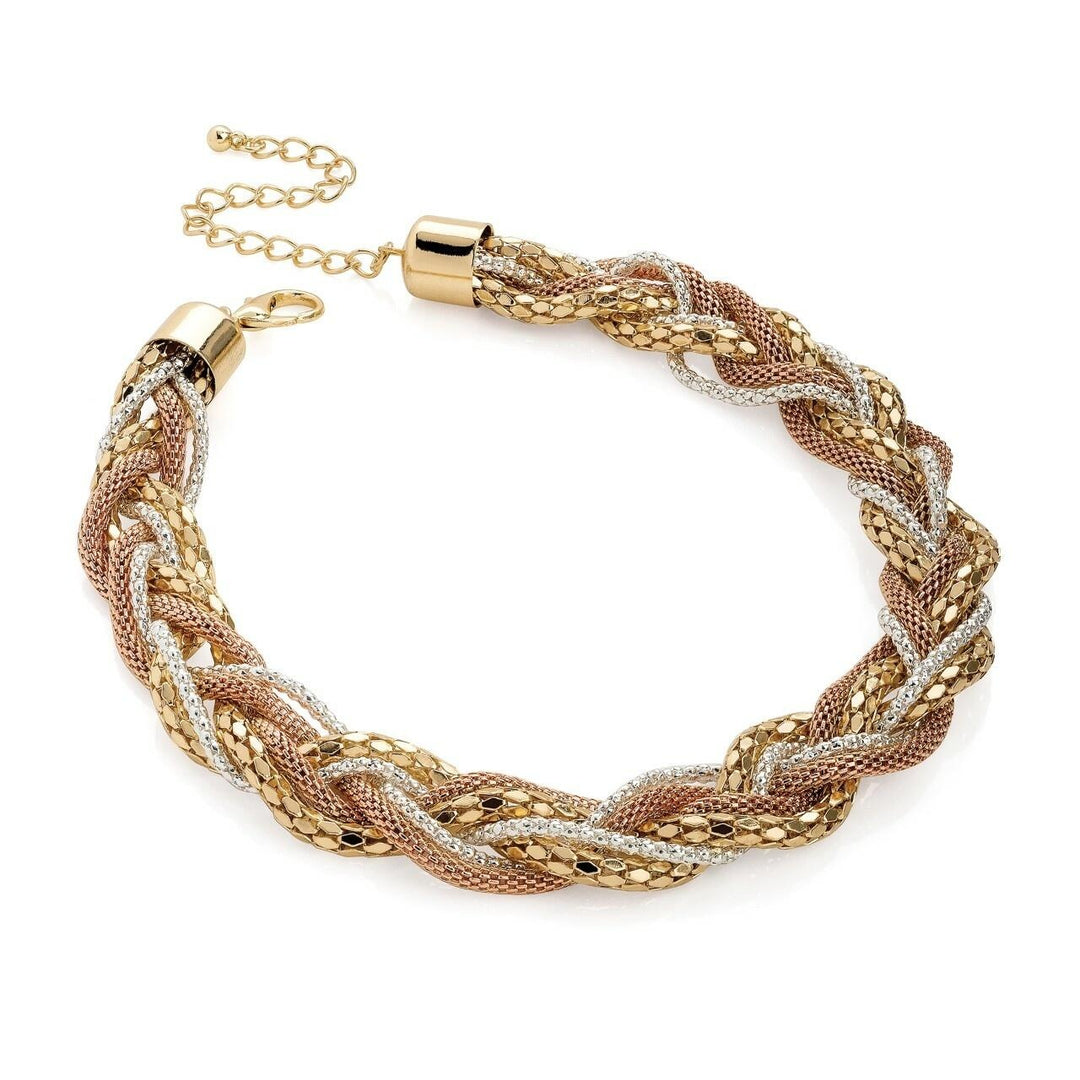 Halsband flätat med gyllene mix