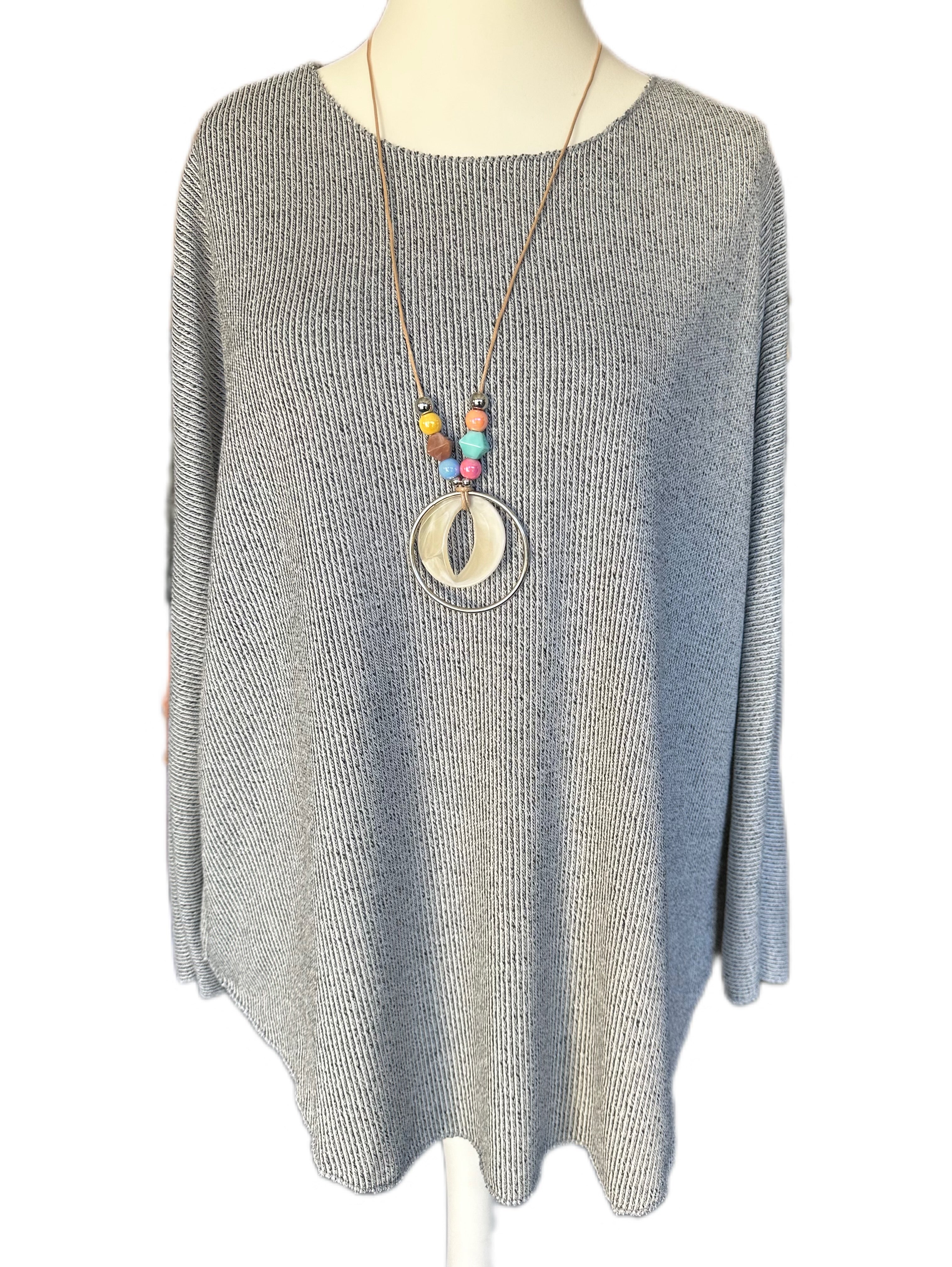BY ANGELE Light Grey TILDABA Bluse