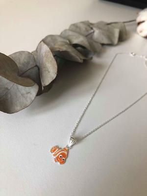 Halsband orange fisk Sterling Silver 925