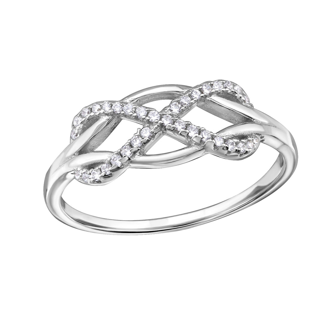 Ring Sterling Silver 925 Infinity med Cubic Zirconia steiner