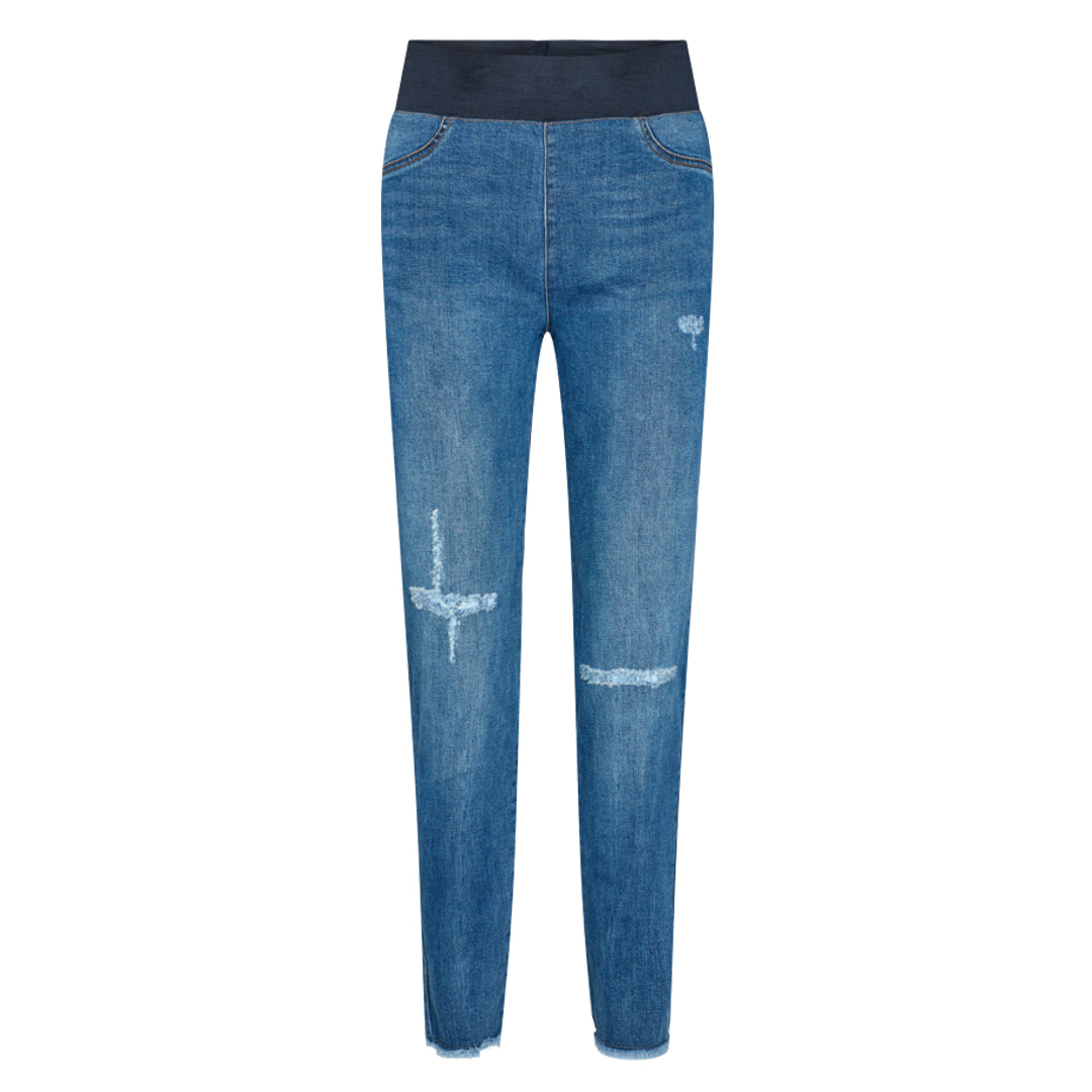 FREEQUENT Medium Blue FQSHANTAL PA-Ankel-Broken Pants