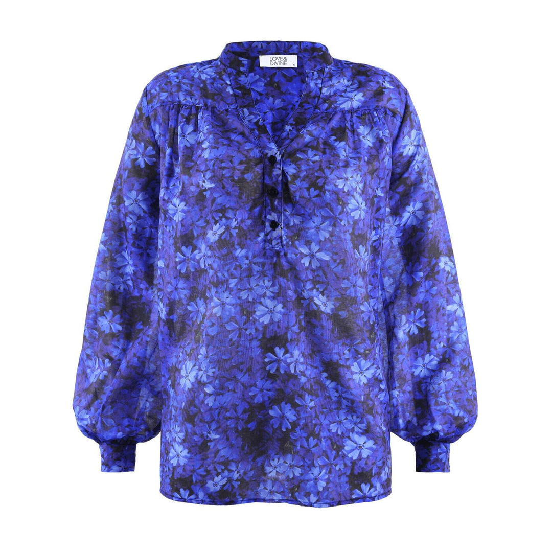 LOVE & DIVINE Purple Flower Love867-1 Bluse