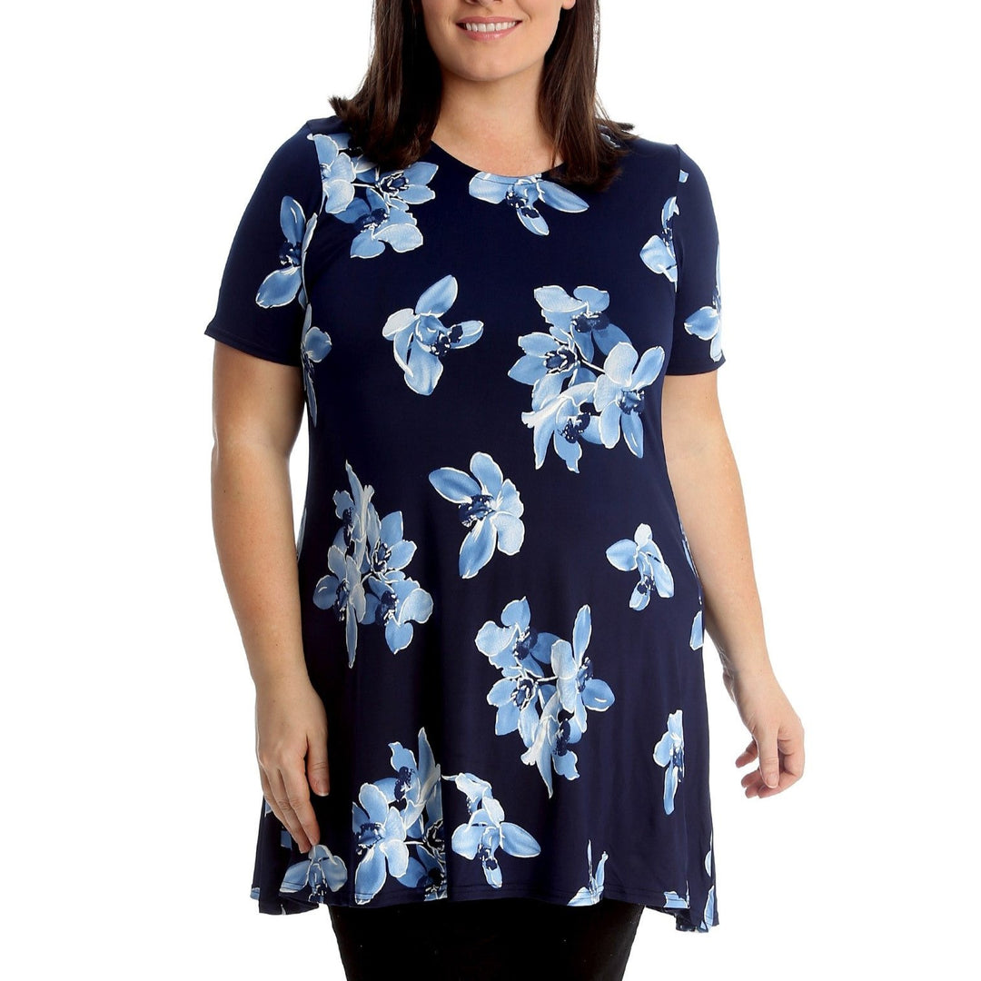 BY ANGELE Navy med Lyseblå AIDABA Bluse