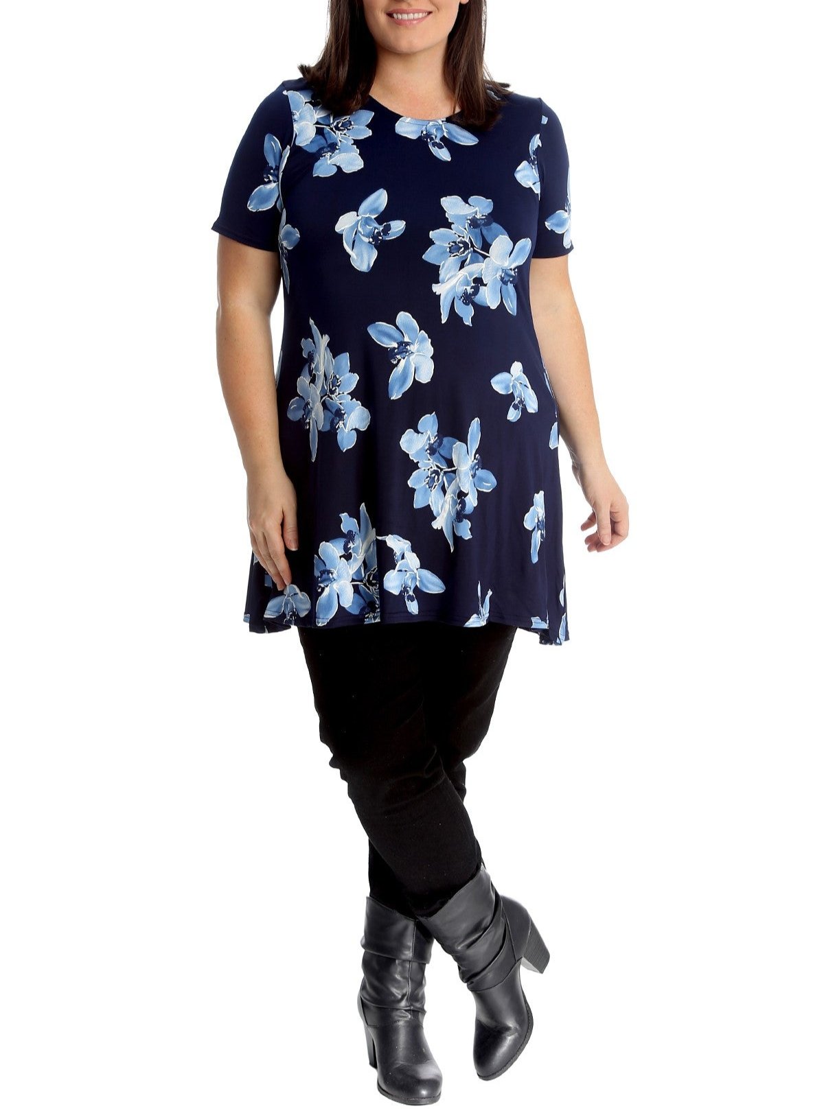 BY ANGELE Navy med Lyseblå AIDABA Bluse