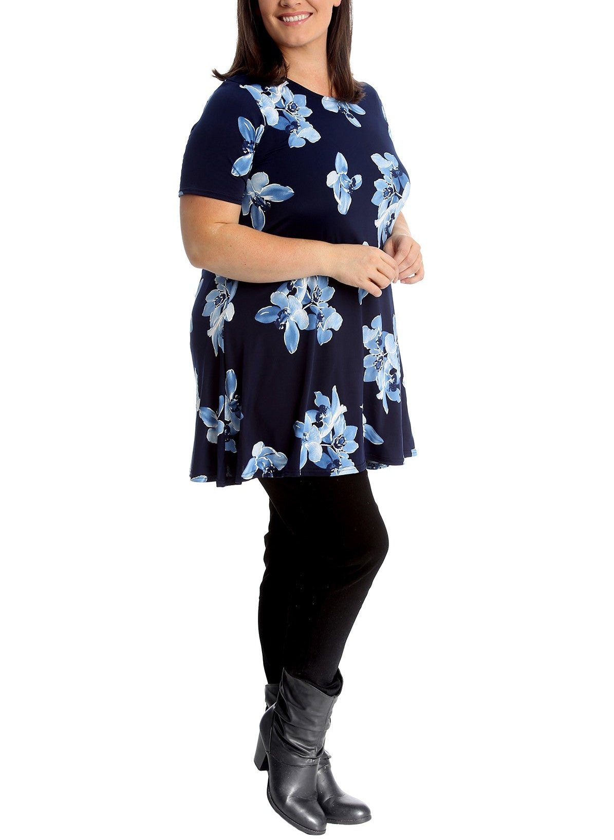 BY ANGELE Navy med Lyseblå AIDABA Bluse