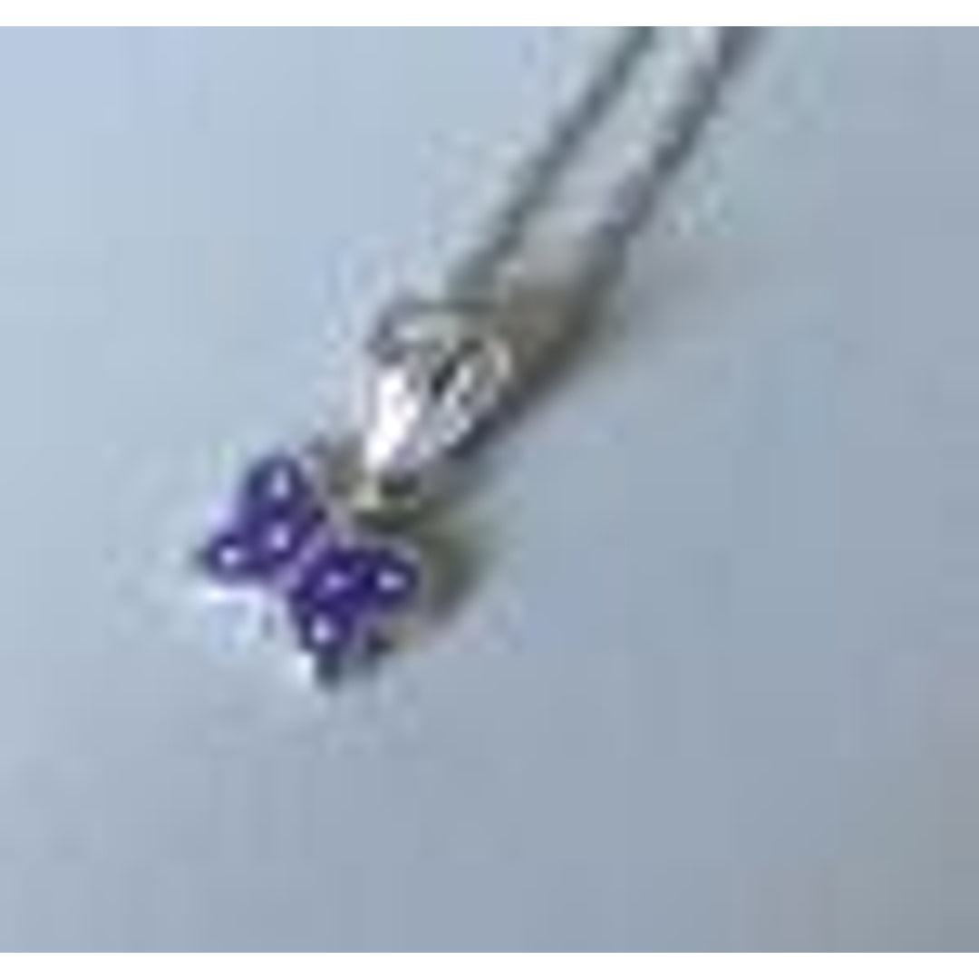 Halsband lila fjäril Sterling Silver 925