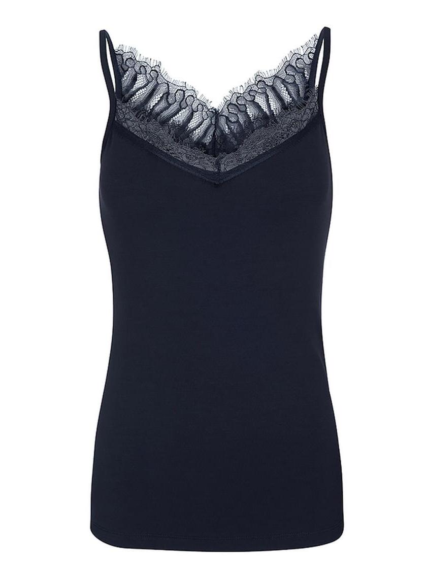 ONE TWO LUXZUZ Dark Navy Blue Audrey Top