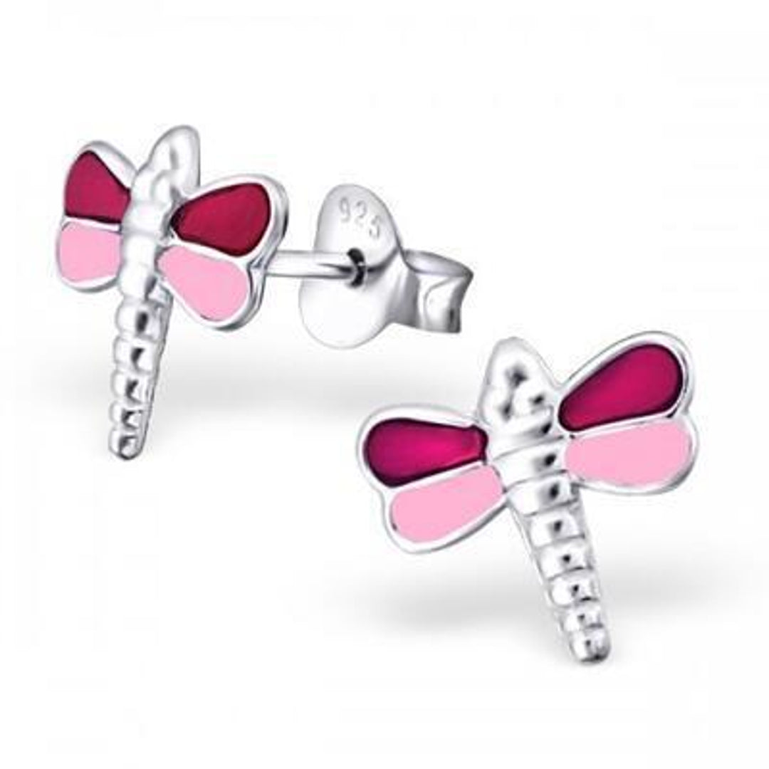 Øredobber Goldsmith (Dragonfly) Rosa og rød Sterlingsølv 925