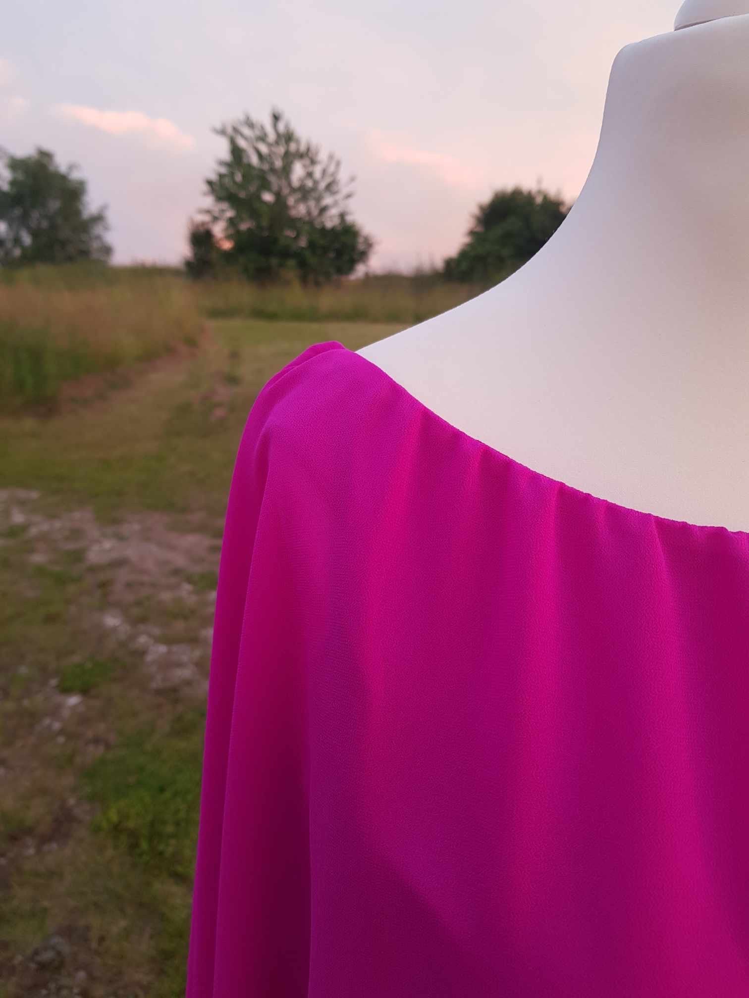 BY ANGELE Magenta SELMABA Bluse med chiffon