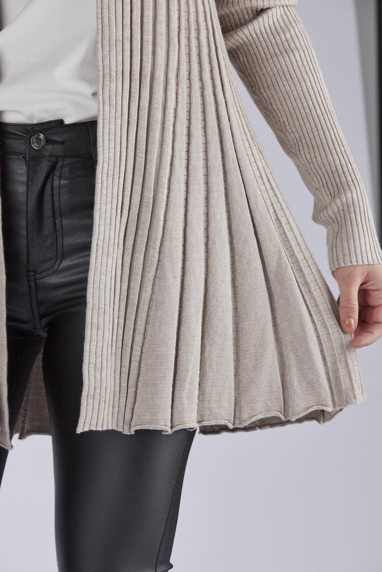 FREEQUENT Mushroom Melange FQCLAUDISSE-L-CAR Cardigan