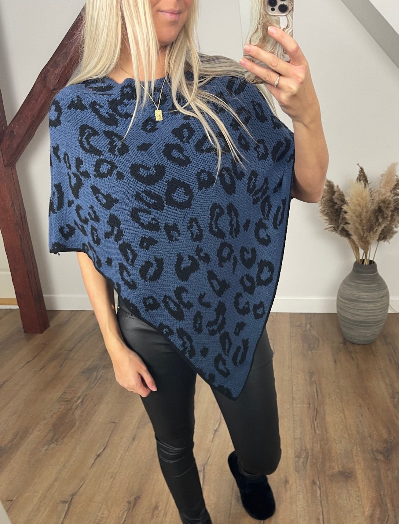 AV ANGELE Navy Leo PAYABA Sjal/Poncho