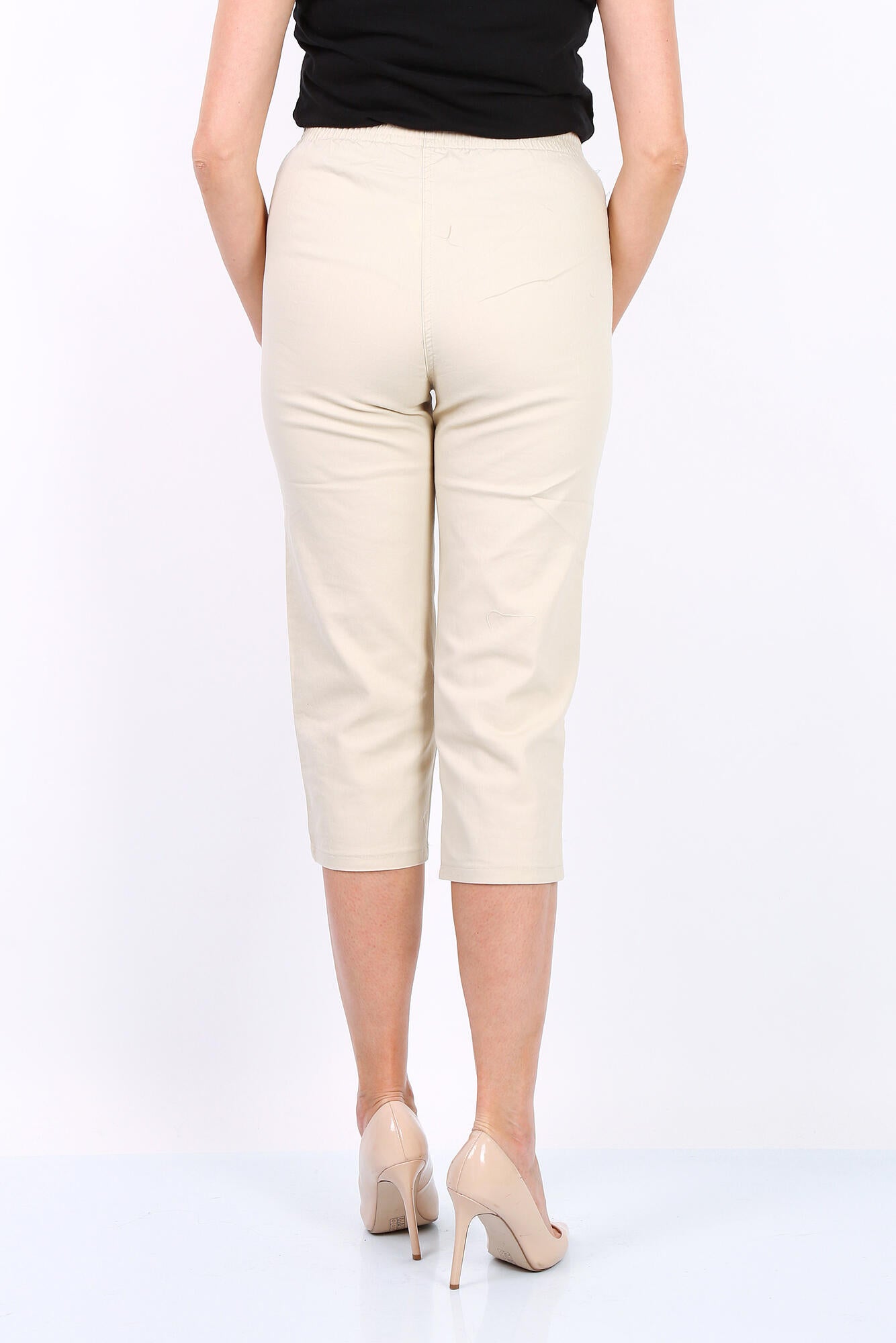 BY ANGELE Beige CARMENBA Capri-bukser