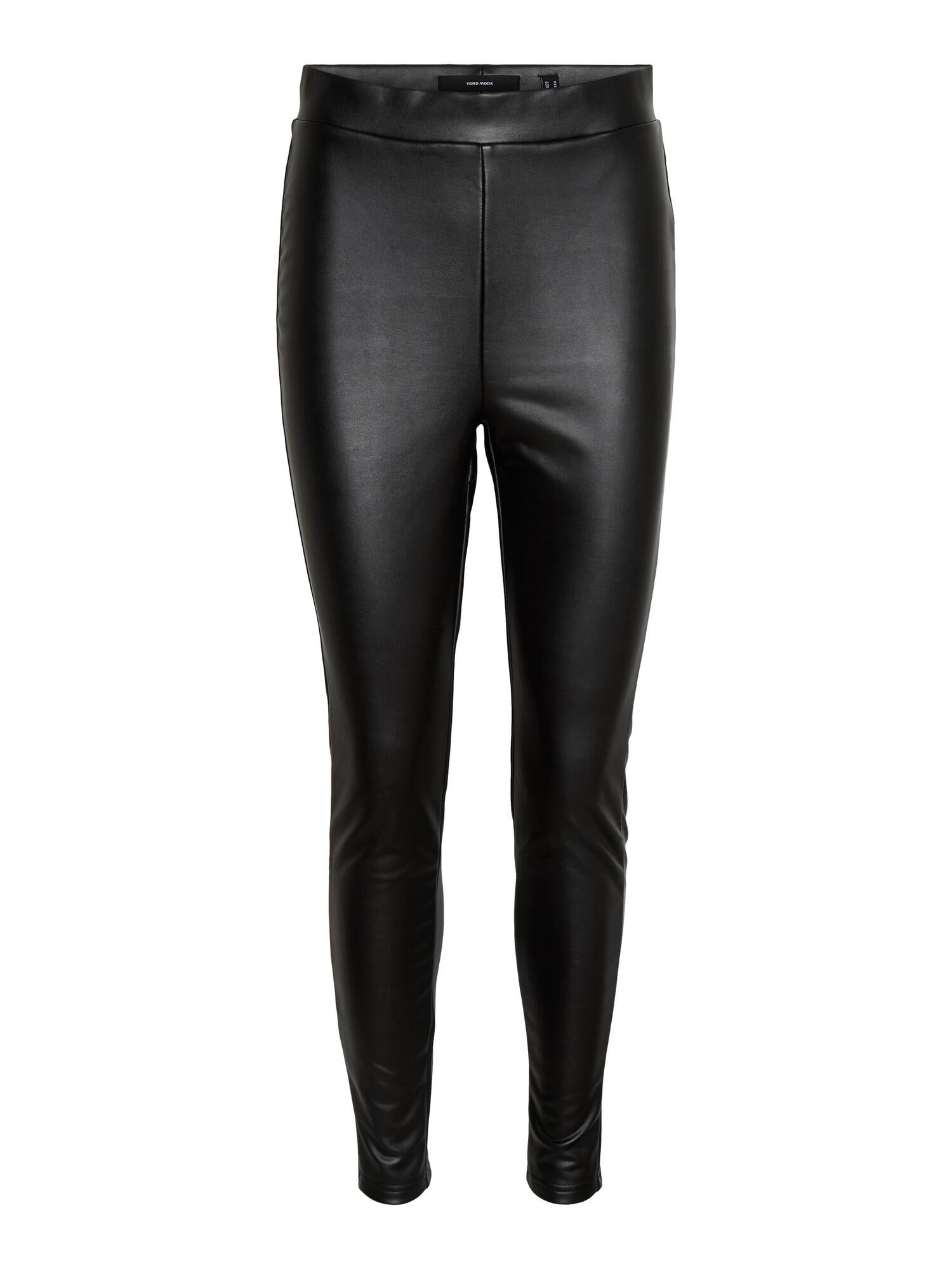 VERO MODA Svart / Svart VMGAYA Coated Fleece Leggings