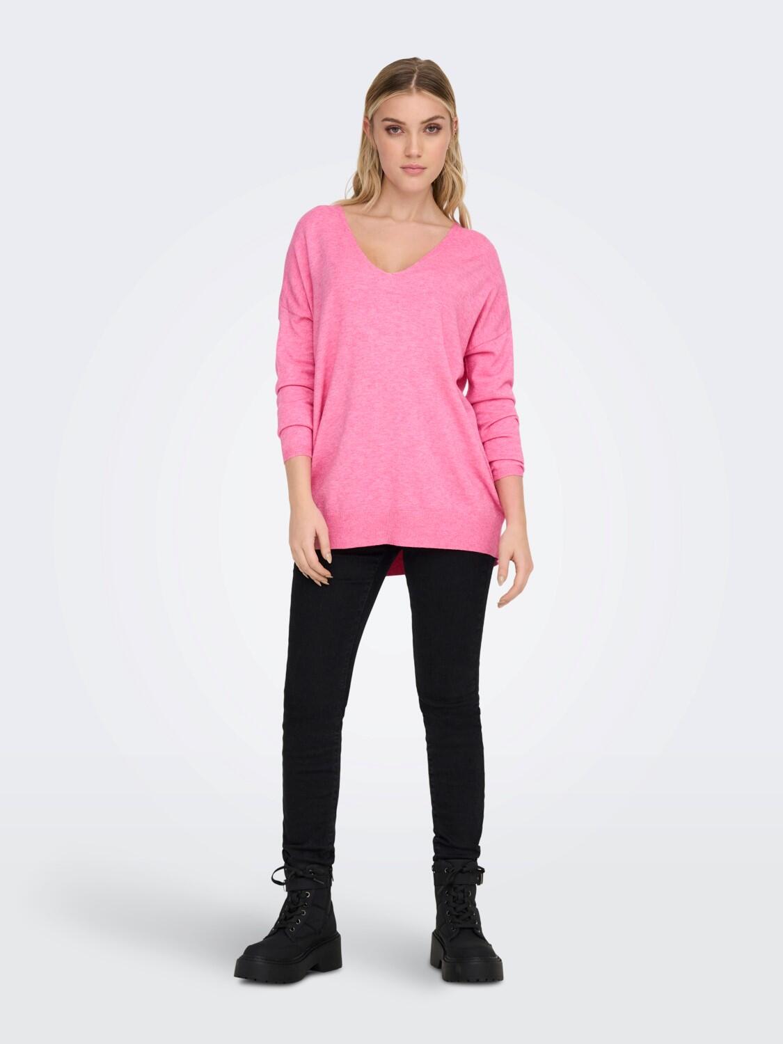 ONLY Rose Melange KUN L/S Løsstrikket genser