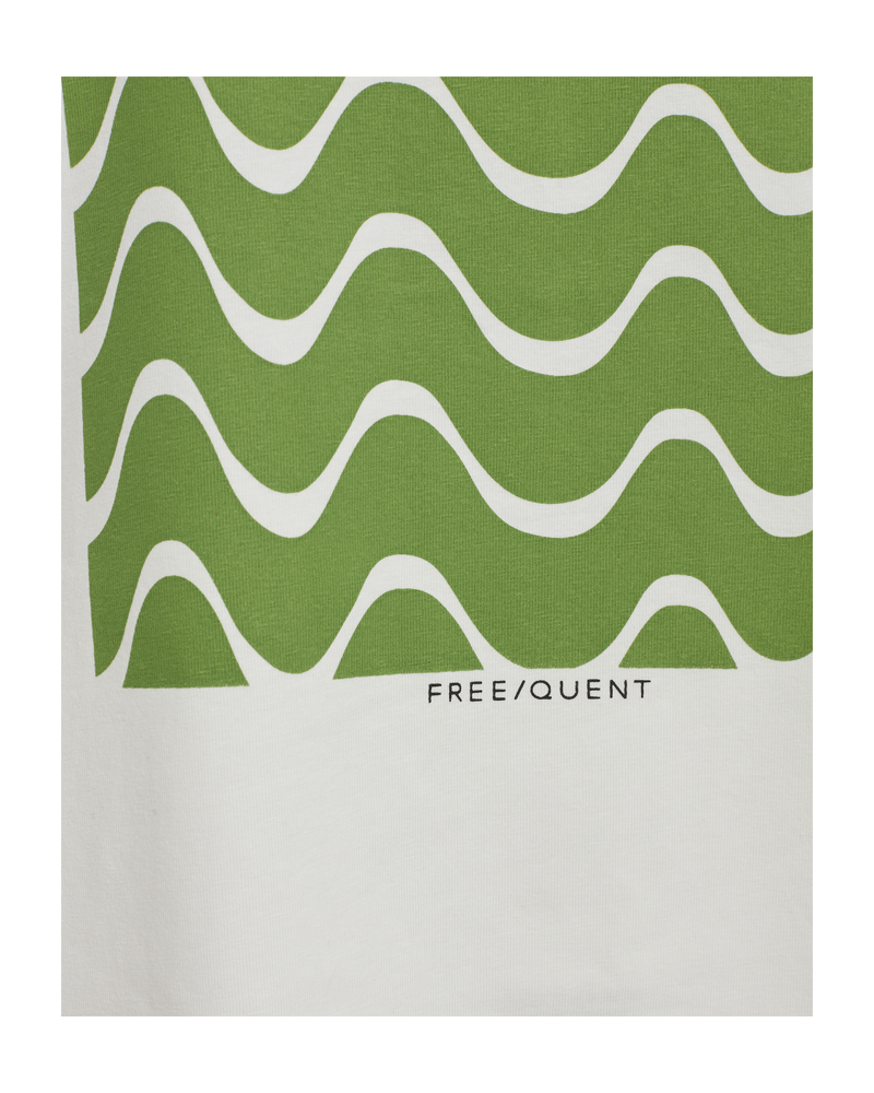 FREEQUENT Off-white w. Piquant Green FQFENJAL-TEE T-Shirt