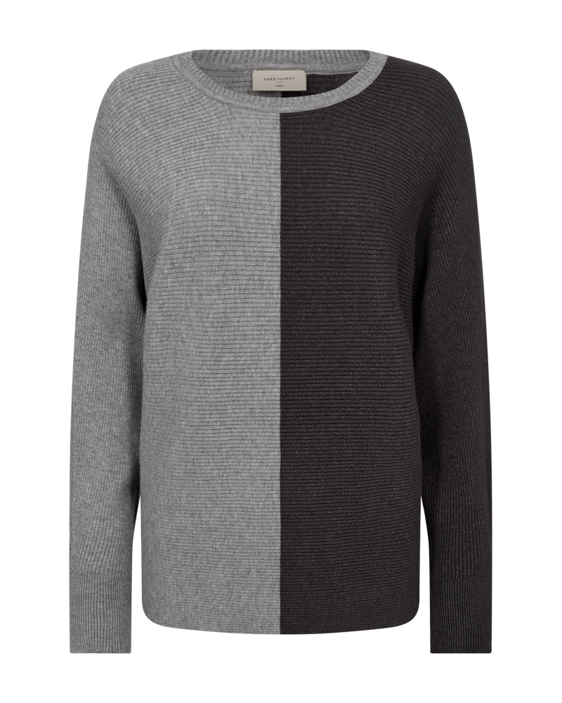 FREEQUENT Medium Grey Mel. w. Charcoal Mel. FQMILLE Pullover