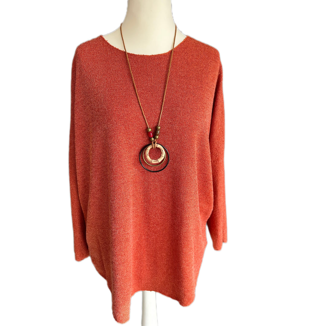 BY ANGELE Burnt Orange TILDABA Bluse