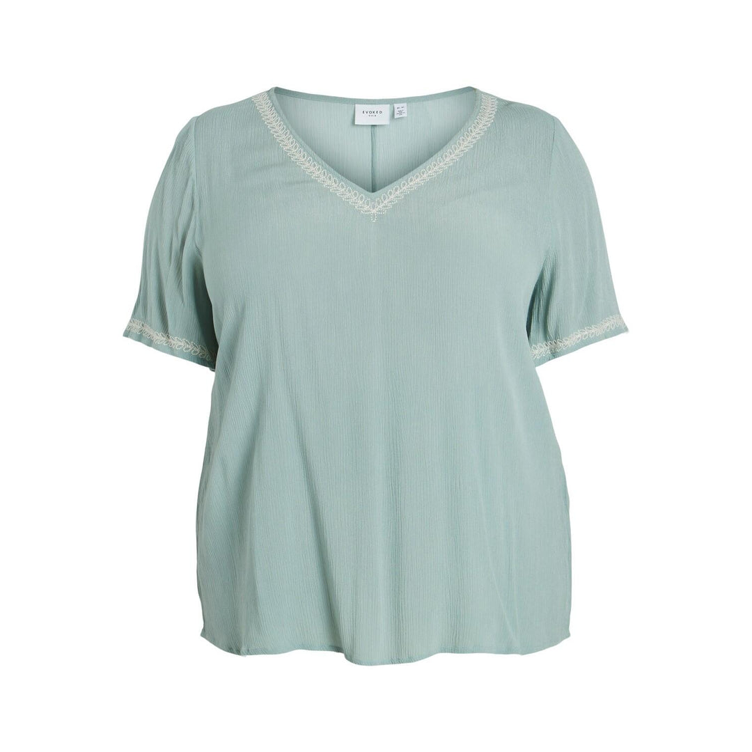 EVOKED VILA Green milieu VIMICHELLE V-Neck Top