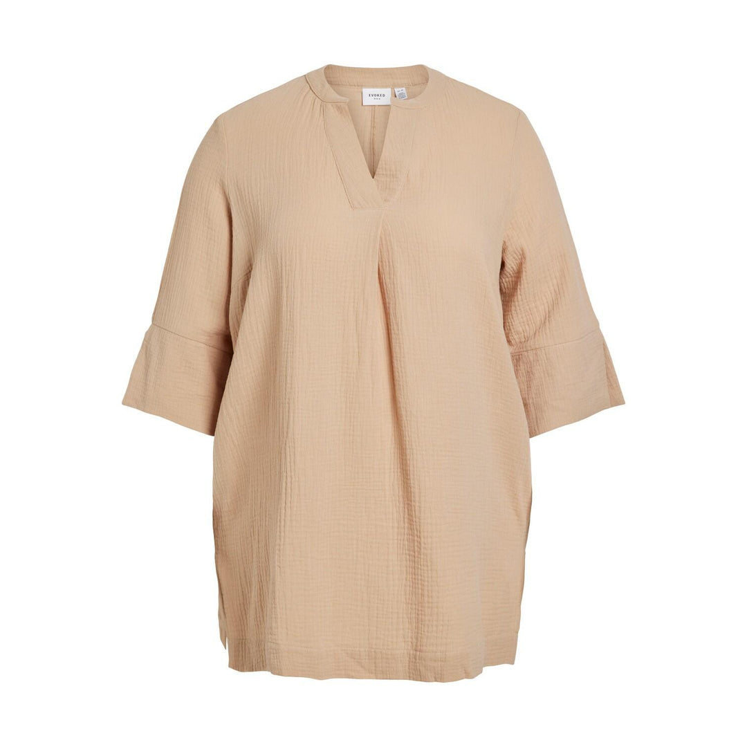 EVOKED VILA Savannah Tan VIGINIA V-Neck Top