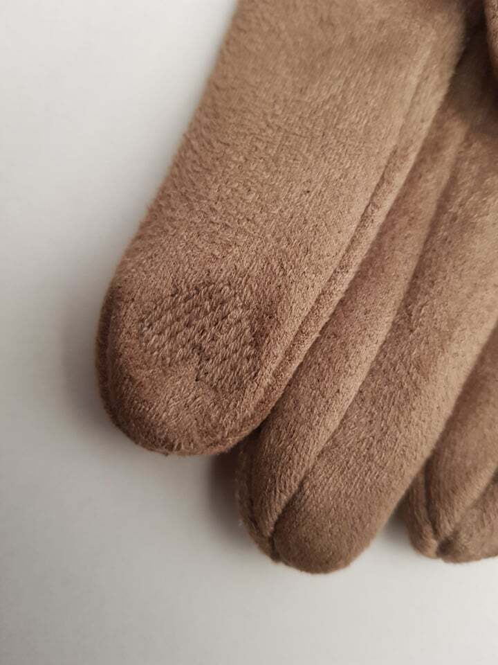 BÆLTEKOMPAGNIET Taupe Handske med Finger Touch