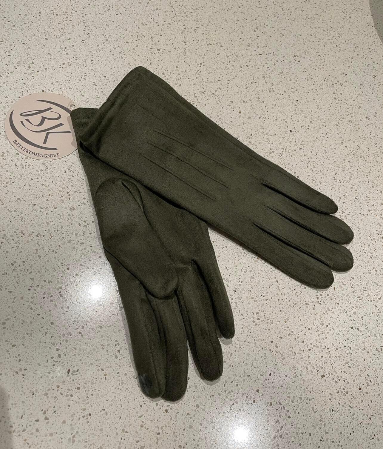 BÆLTEKOMPAGNIET Khaki Handske med Finger Touch