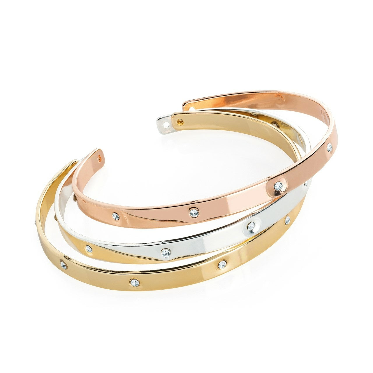 Armband som är enkla med stenar finns i gyllene, rosaguld och silverutseende