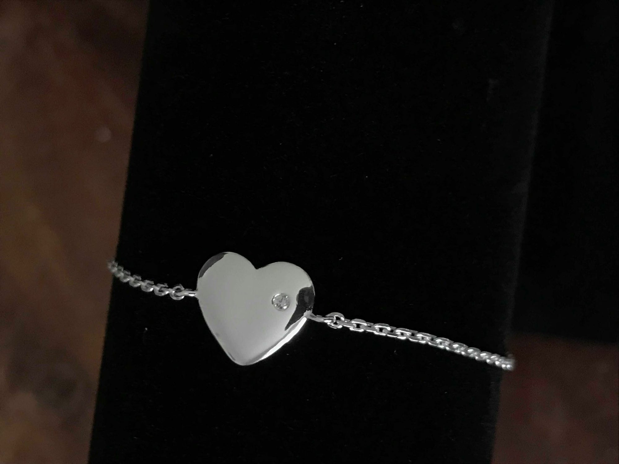 Armband sterling silver 925 hjärta med Zirconia sten