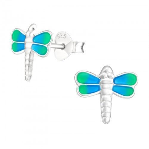 Örhängen Goldsmith Dragonfly grön blå Sterling Silver 925