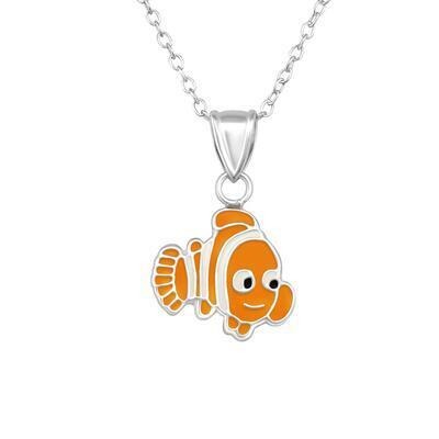 Halsband orange fisk Sterling Silver 925