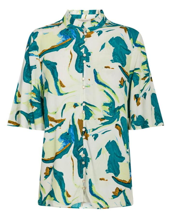 FREEQUENT Bay w. Pepper Green FQNELINE Bluse