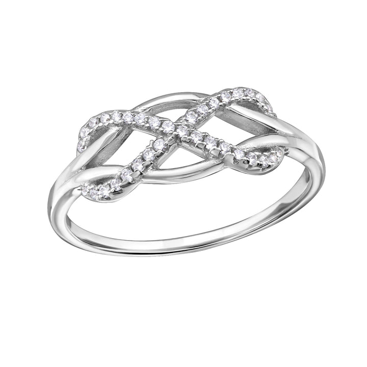 Ring Sterling Silver 925 Infinity med Cubic Zirconia sten